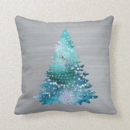 Almofada Tempestade Teal Silver Glitter Natal