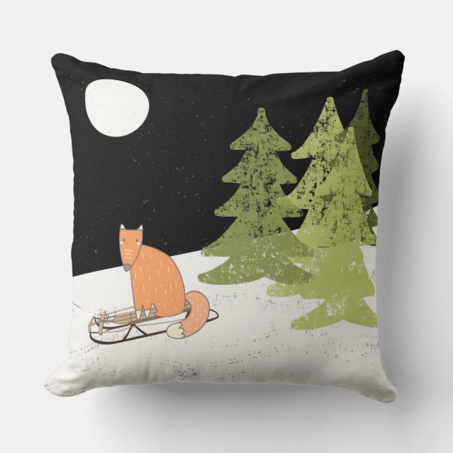 Almofada Tempo de inverno - Raposa de Fundição - Ilustração (Frente)