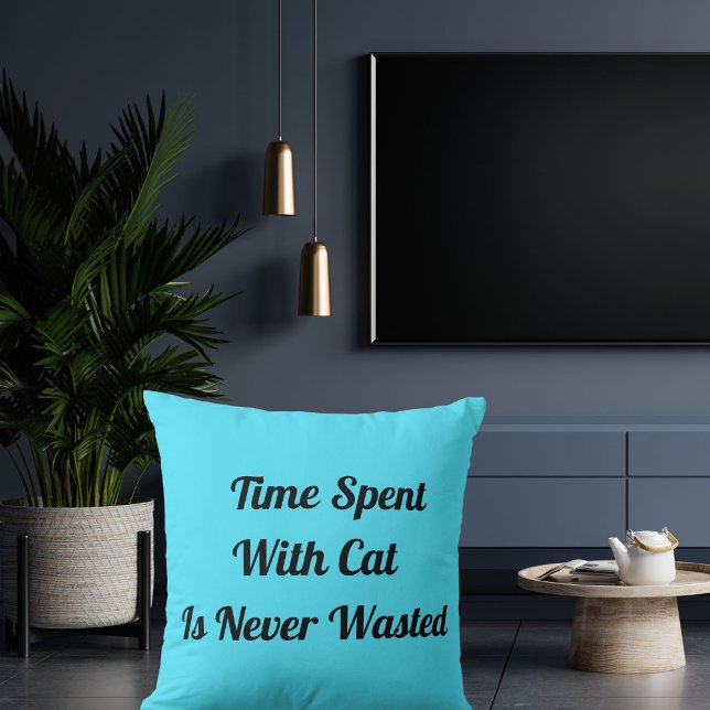 Almofada Tempo Gasto com a Cota Pet Personalizada Cat Azul (Criador carregado)