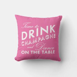 Almofada Tempo para Beber Travesseiro Rosa de Champanhe