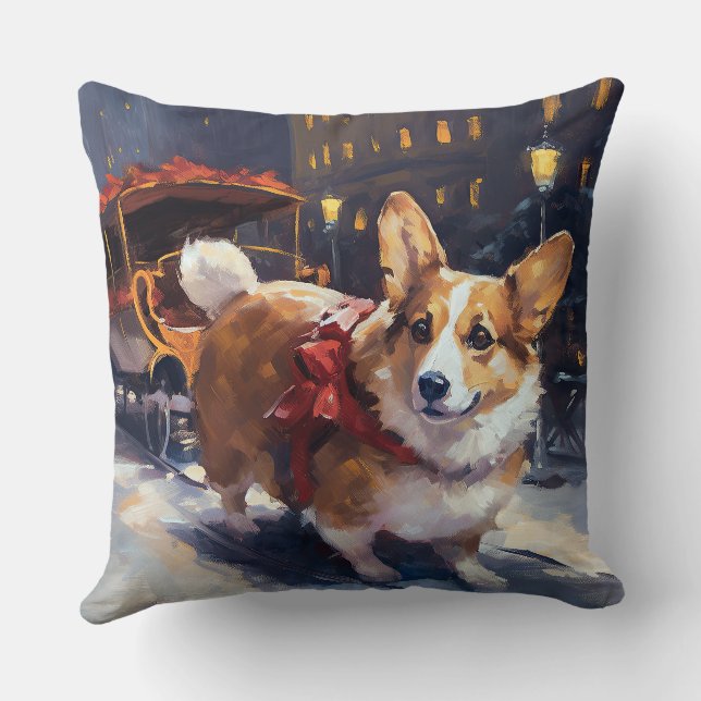 Almofada Temporada Festiva de Natal do Corgi (Verso)