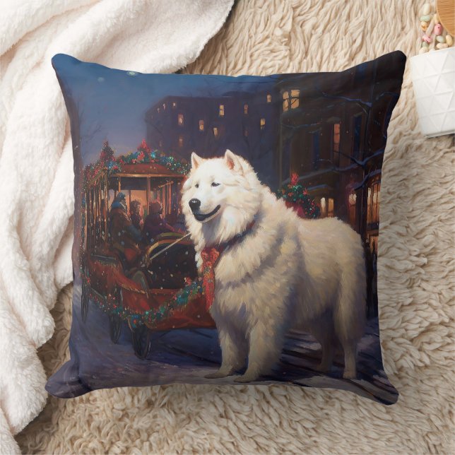 Almofada Temporada Festiva de Natal do Samoyed  (Cobertor)