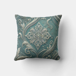 Almofada Tendência de Intrato Teal Motif Floral Design2