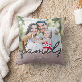 Almofada Tendência de Script de Foto da Família Moderna