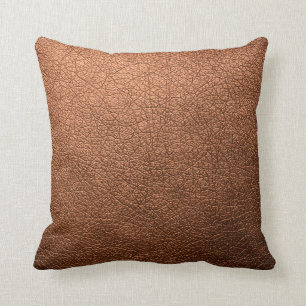 Almofada Tendência de Textura Metálica de Cobre e Couro