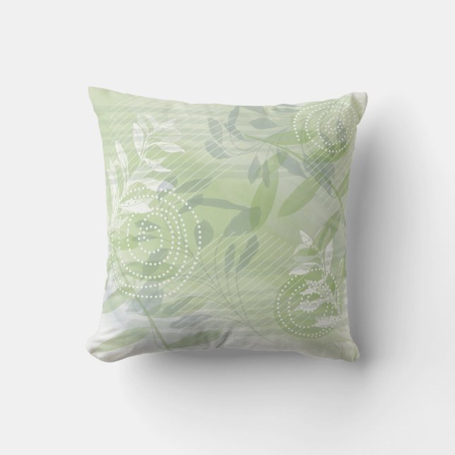 Almofada Tendência Moderna Floral Botânica Abstrata (Frente)