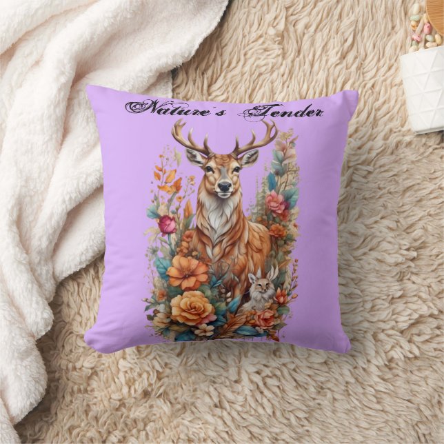 Almofada Tender da Natureza: Whimsical Orange Deer and Fawn (Cobertor)