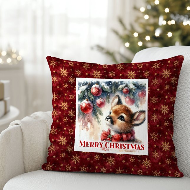 Almofada Tender winter scene baby deer kids room decor  (Tender winter scene baby deer kids room decor (48))