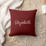 Almofada Tendy Dark Dark Tendy Trendy Personalizado Adicion<br><div class="desc">Substitua O Seu Próprio Texto Aqui O Elegante Travesseiro Simples Design Modelo Vermelho Escuro  Moderno.</div>