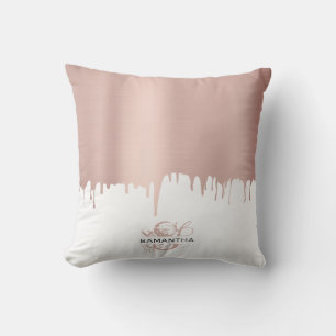 Almofada Tendy Rosa cor-de-rosa Dourado Monograma de Drives