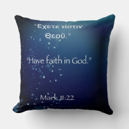 Almofada Tenha fé em Deus em grego