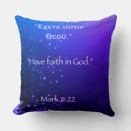 Almofada Tenha fé no Travesseiro decorativo das cores profu
