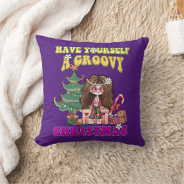 Almofada TENHA UM NATAL GROOVY NO estilo 70