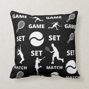 Almofada Tênis Game Set Match Players Balls Padrões Desport