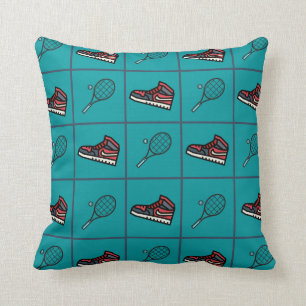 Almofada Tênis Racket Colorido Padrão do Sneaker Azul