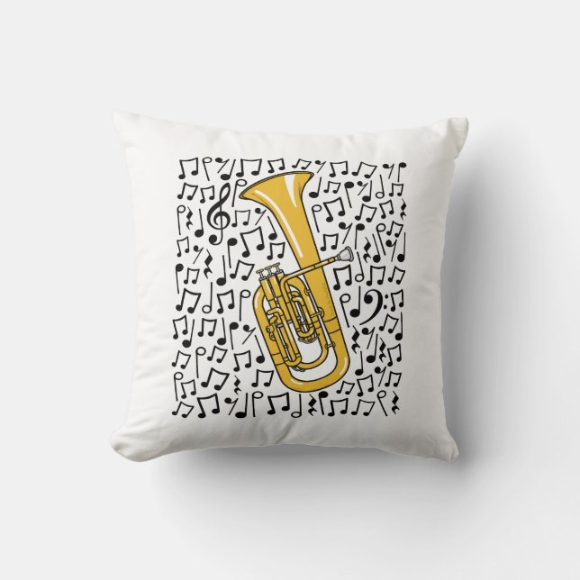 Almofada Tenor Horn Musical Notes Brass Professora De Músic (Frente)