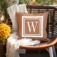 Terra Cotta e White Classic Square Monograma