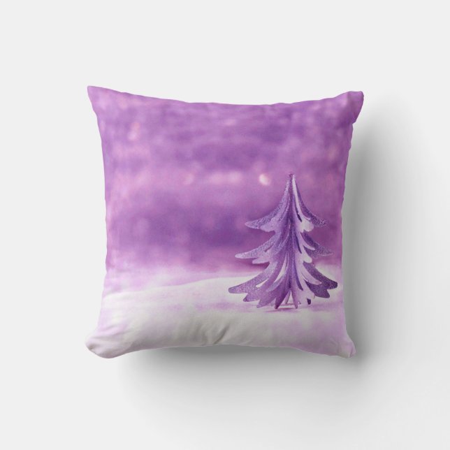 Almofada Terra das Maravilhas de Natal Roxo (Frente)
