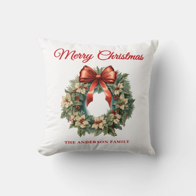 Almofada Terra de Natal Elegante Watercolor (Frente)