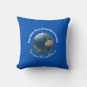 Almofada Terra de novidade personalizável do Dia de as mã