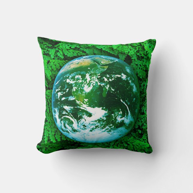Almofada Terra Verde - consciência ecológica (Frente)