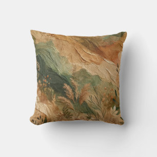 Almofada Terracota Flores Prensadas de Pêssego Boho