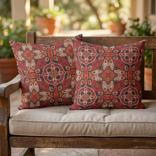 Almofada Terracota Vermelho Laranja Marrom Taupe Arte Triba