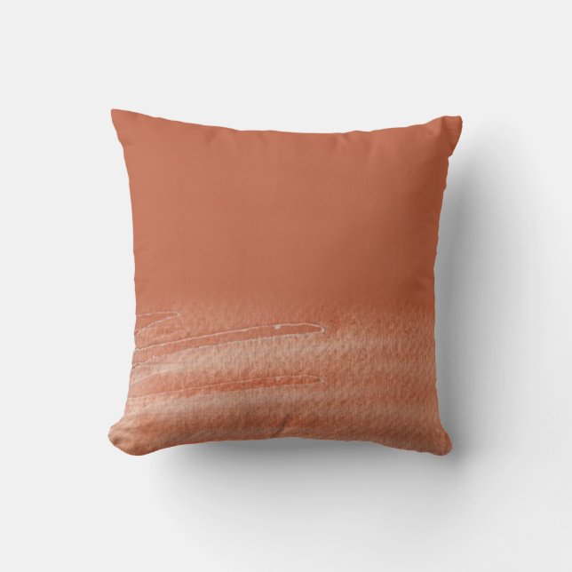 Almofada Terracotta Coral Abstrato Watercolor (Frente)