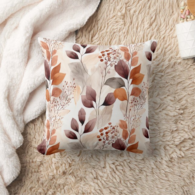 Almofada Terracotta e Folhas de Quedas de Borgonha | Boho A (Cobertor)