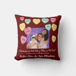 Almofada Terracotta e White Love Words Dia de as mães Latin