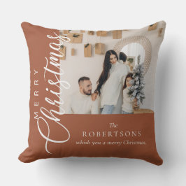 Almofada Terracotta Feliz Foto de Natal