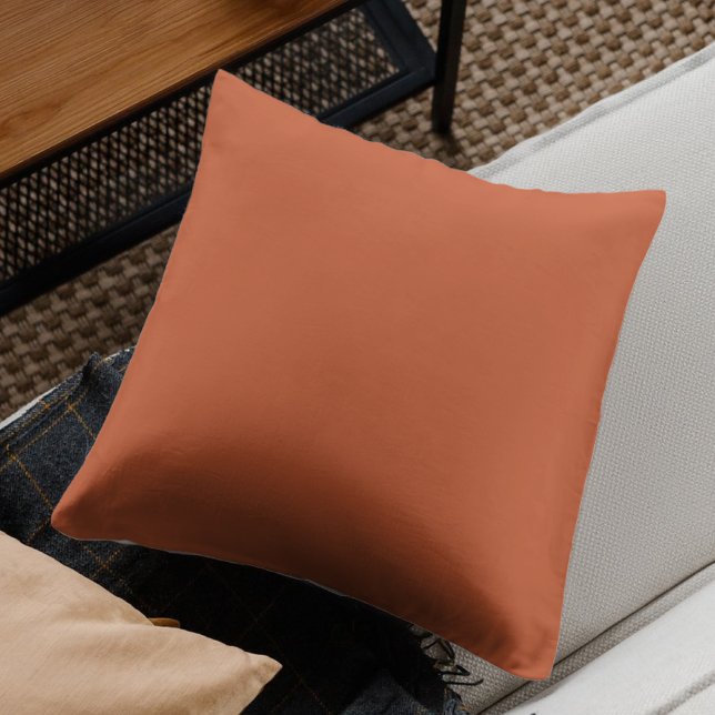 Almofada Terracotta Laranja Cor Sólida Quente e Design Terr (Criador carregado)