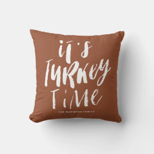 Almofada Terracotta Lettering Hora da Turquia Ação de Graça