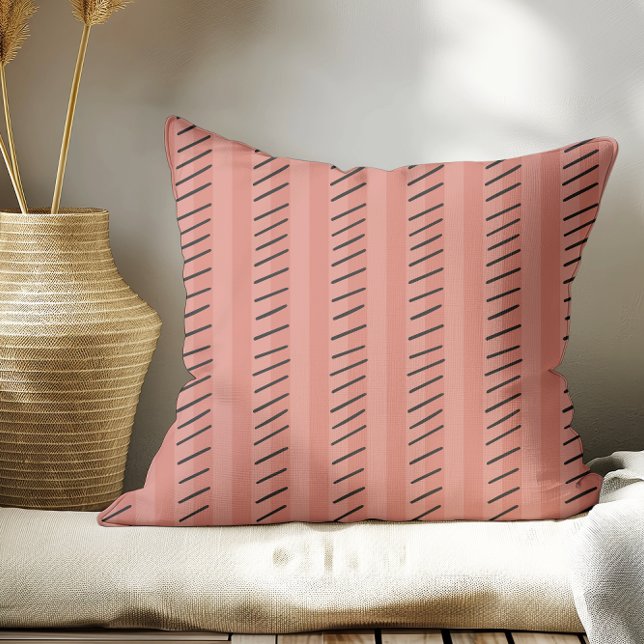Almofada Terracotta Modern Boho Stripes (Criador carregado)
