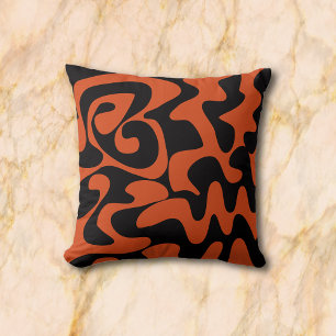 Almofada Terracotta Orange Brown E Black Decorative