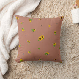Almofada Terracotta Rose Japanese Sunflower Floral Pattern