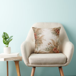 Almofada Terracotta Sage Boho Pampas Floral Frame