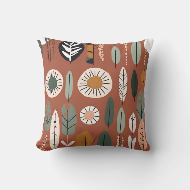 Almofada Terracotta Wildflower Pattern Rustic Primavera Sum (Frente)