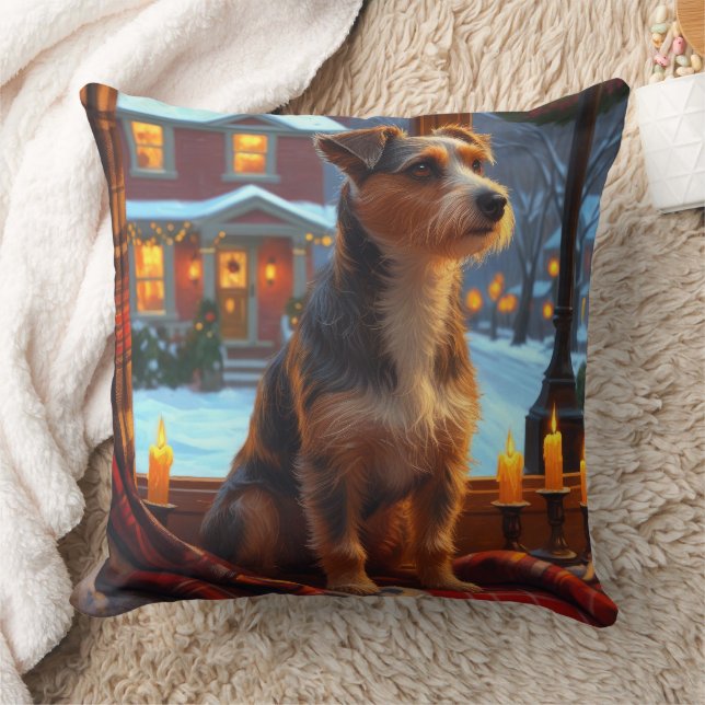 Almofada Terrier Australiano Com Luzes De Natal Feriado (Cobertor)