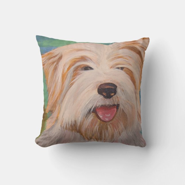 Almofada Terrier Retrato Pet Dog Art (Frente)