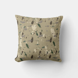 Almofada Terthy Beige Camo Nature Colors Paint Splatter