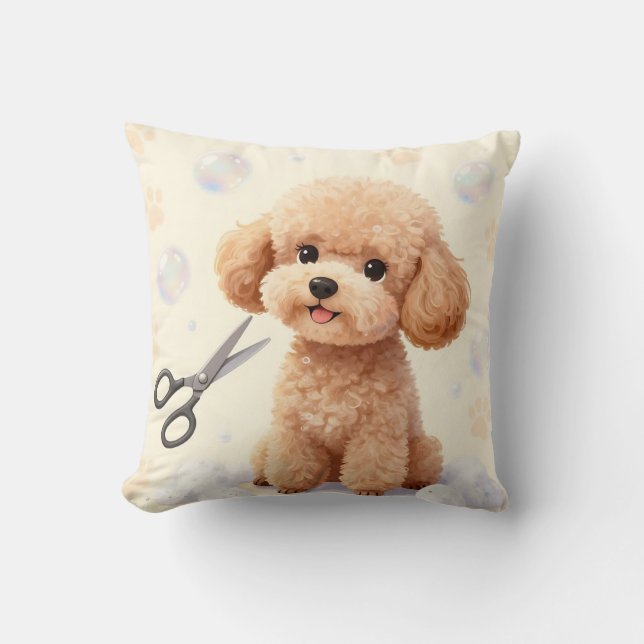 Almofada Tesoura de Aparar Poodle Fofa Bolhas  (Frente)