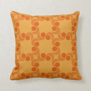 Almofada teste padrão 70s swirly alaranjado