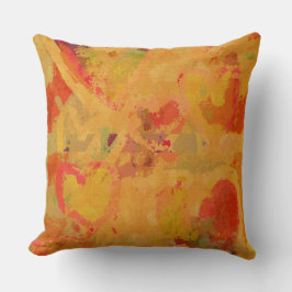 Almofada Teste padrão abstrato dos corações das cores de