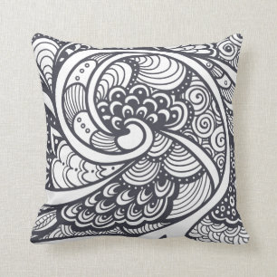 Almofada Teste padrão abstrato no estilo do Zen-Doodle