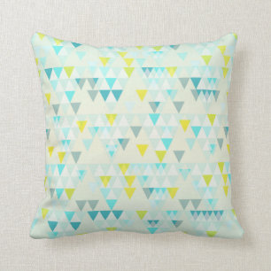 Almofada Teste padrão amarelo branco azul do Aqua