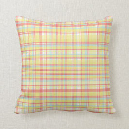 Almofada Teste padrão amarelo, cor-de-rosa, e azul da