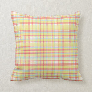 Almofada Teste padrão amarelo, cor-de-rosa, e azul da