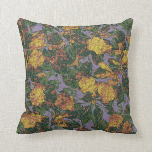 Almofada Teste padrão amarelo da camuflagem da flor