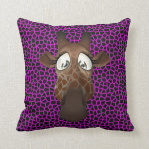 Almofada Teste padrão animal roxo da pele da cara engraça